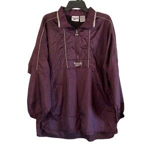 Reebok Nylon Purple Silver Pullover Windbreaker Jacket Size Large Light Material